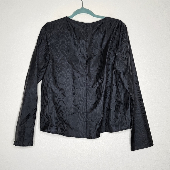 Who What Wear Collection Black Baker Scoop-Neck Blouse L NWT - Picture 2 of 6